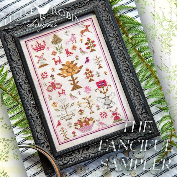 PREORDER The Fanciful Sampler Cross Stitch Pattern by Little Robin Designs Nashville Market