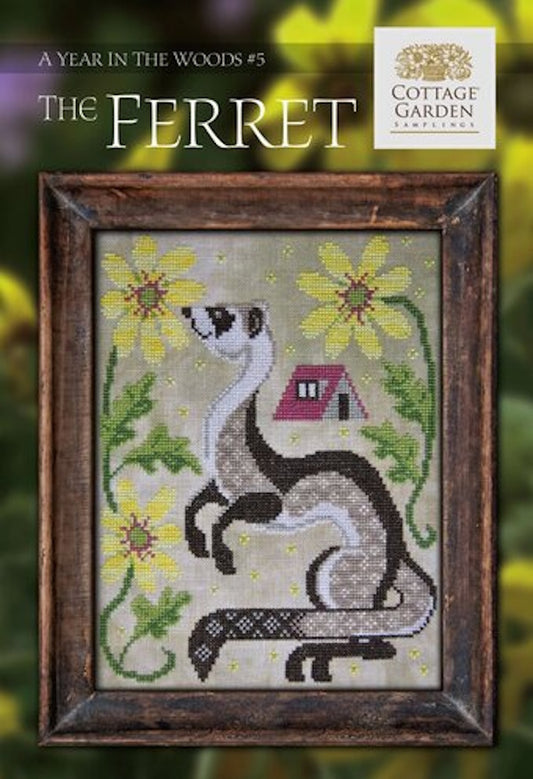 The Ferret Year in the Woods #5 by Cottage Garden Samplings Cross Stitch Pattern PHYSICAL copy