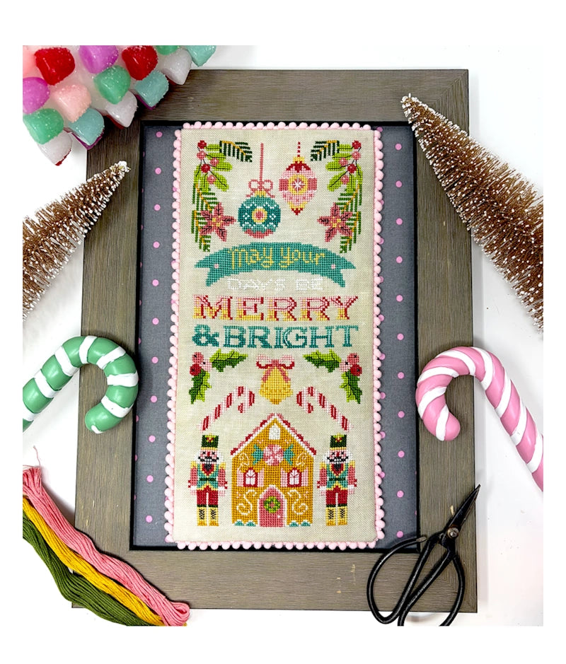 COMING SOON Tiny Modernist BRIGHT BELL PULL Cross Stitch Pattern