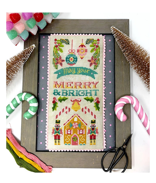 COMING SOON Tiny Modernist BRIGHT BELL PULL Cross Stitch Pattern