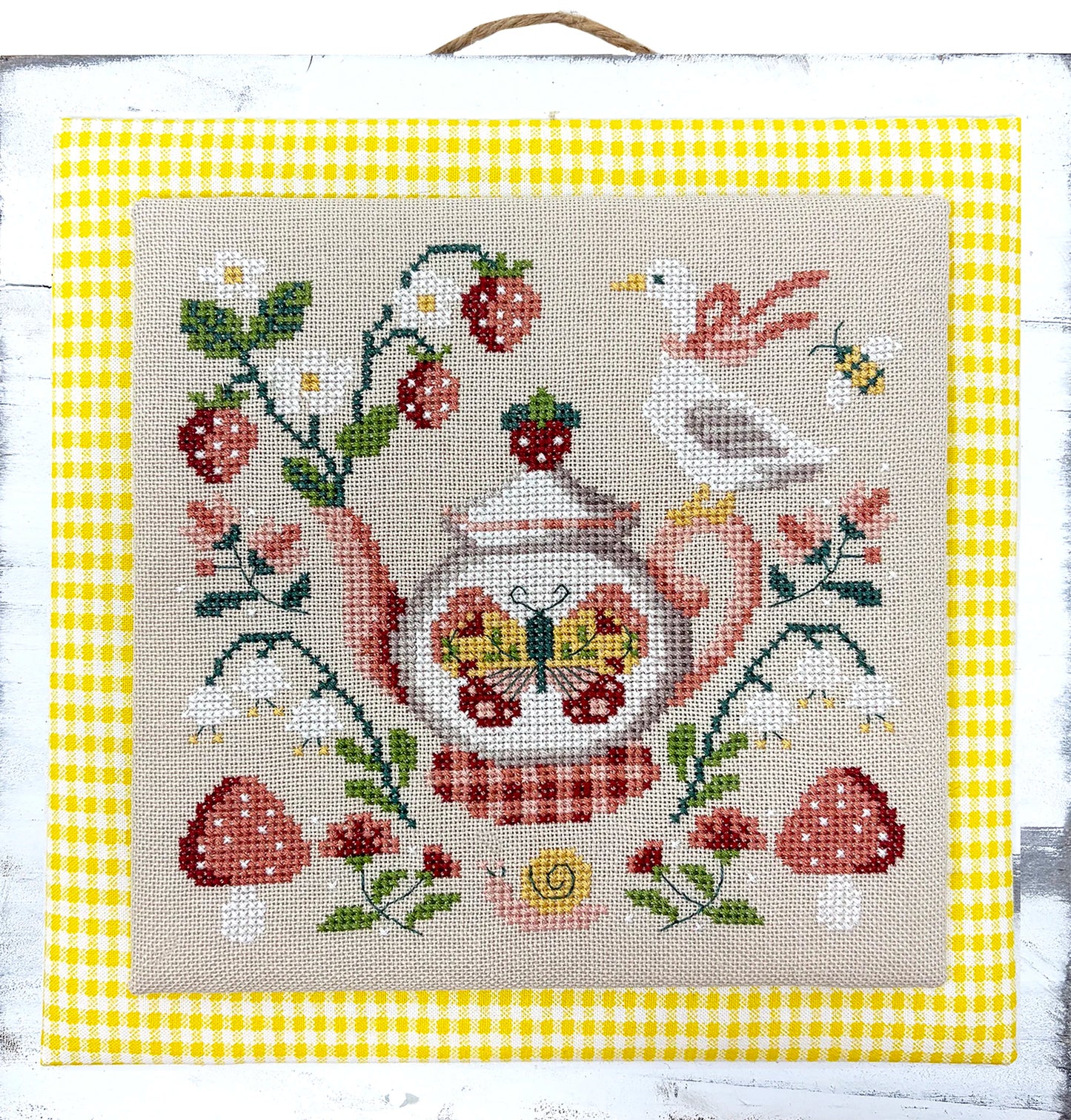 PREORDER Tiny Modernist GOOSE TEAPOT Cross Stitch Pattern Nashville Market