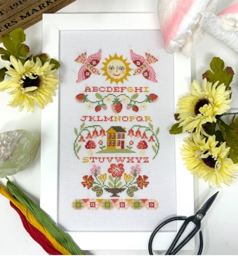 Tiny Modernist STRAWBERRY BAND SAMPLER Cross Stitch Pattern Nashville Market