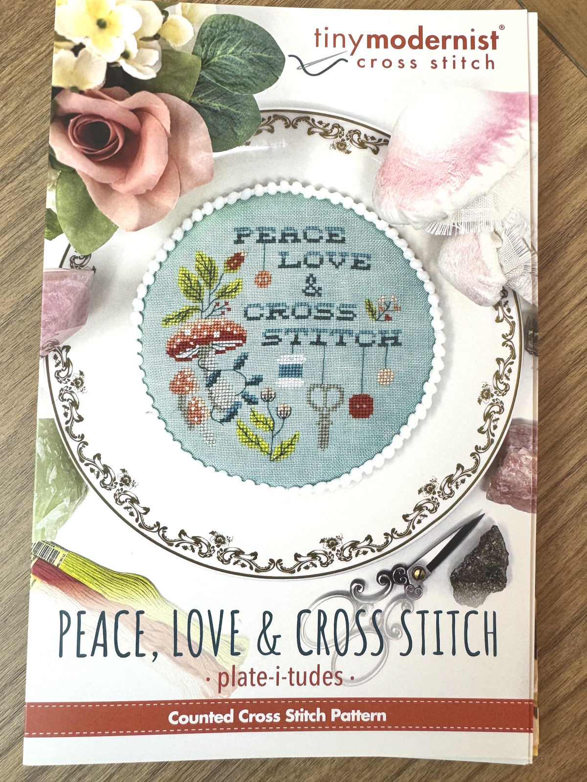 PREORDER Tiny Modernist PEACE LOVE & CROSS STITCH PLATEITUDES Cross Stitch Pattern Nashville Market