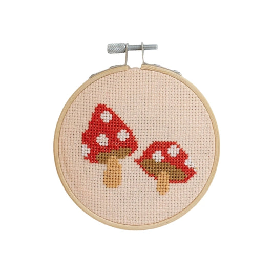 Toadstool Cross Stitch Kit Beginner Friendly