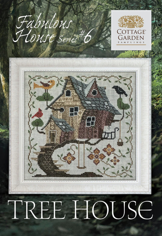 PREORDER Fabulous House #6 Tree House by Cottage Garden Samplings Cross Stitch Pattern