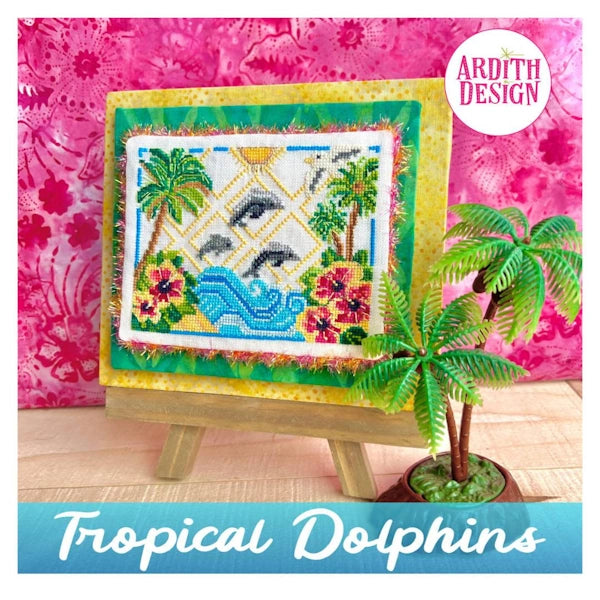 PREORDER Tropical Dolphins Cross Stitch Pattern by Ardith Designs Nashville Market