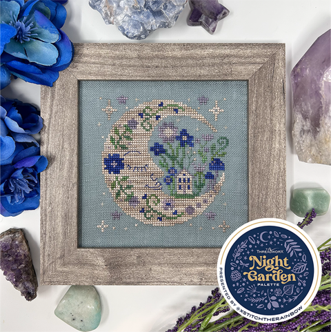 Twilight Moon Cross Stitch Pattern by Tiny Modernist Nashville Market Night Garden
