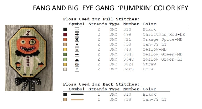 Preorder Twin Peak Primitives FANG AND BIG EYE GANG Cross Stitch Pattern