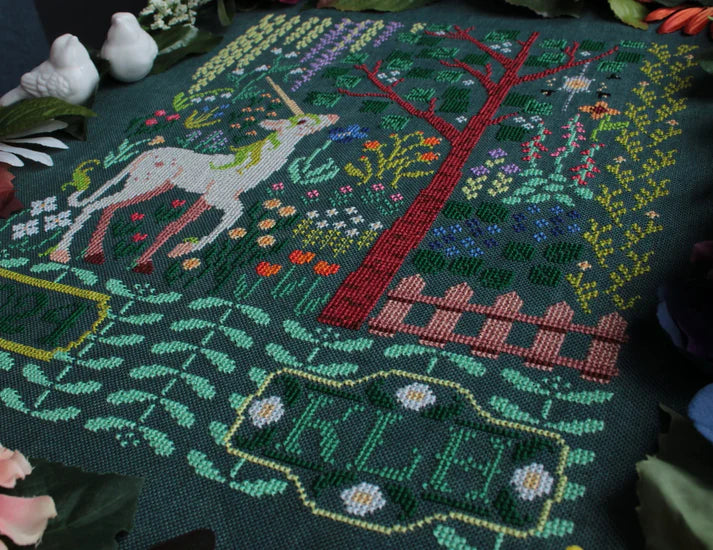 Unicorn's Garden by Sprouting Lupine Cross Stitch Pattern