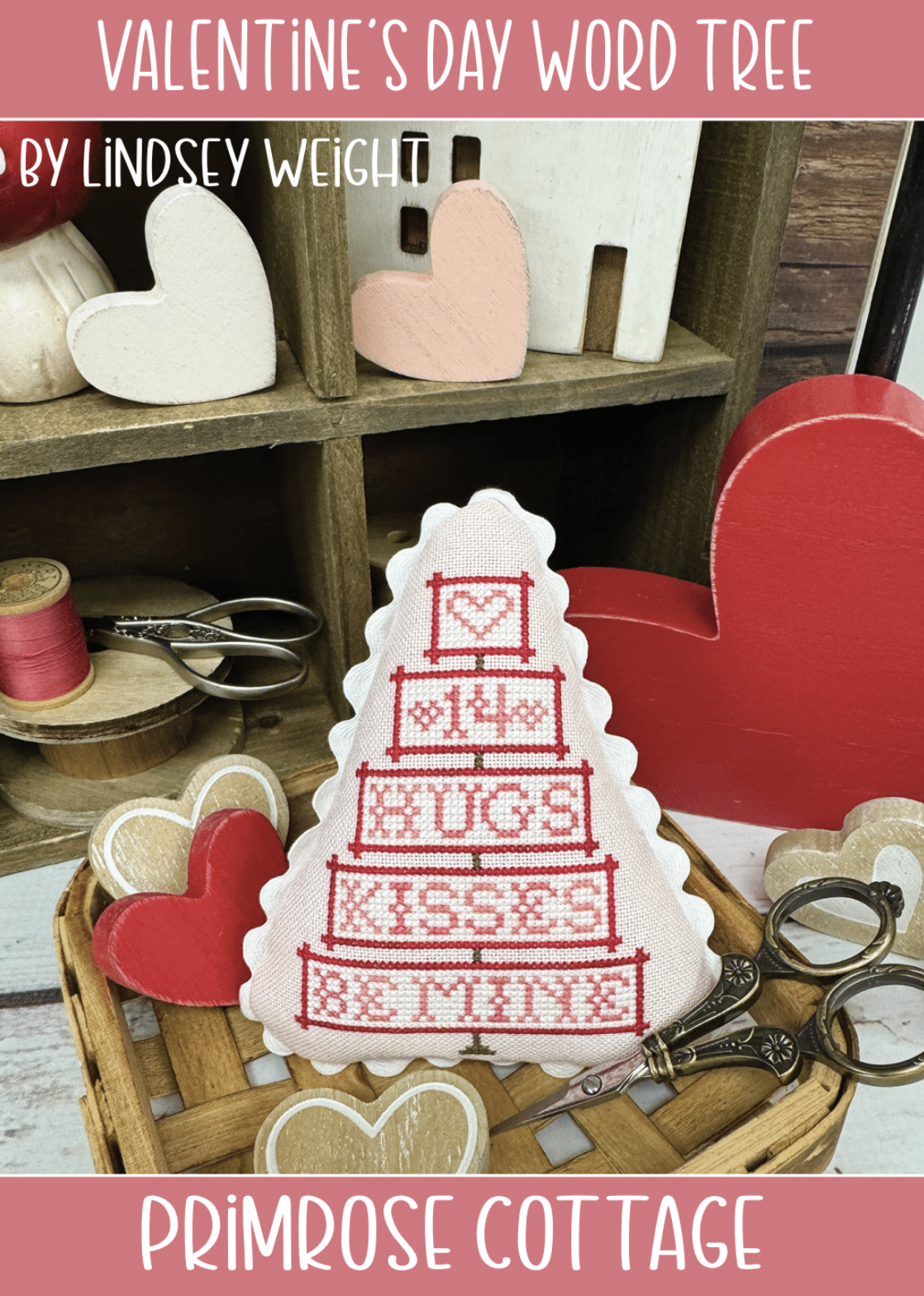 Valentine's Day Word Tree Cross Stitch Pattern by Primrose Cottage