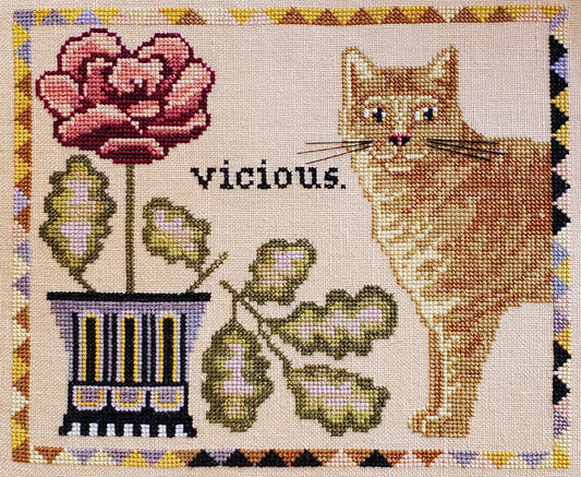 Vicious The Artsy Housewife Cross Stitch Pattern Physical Copy