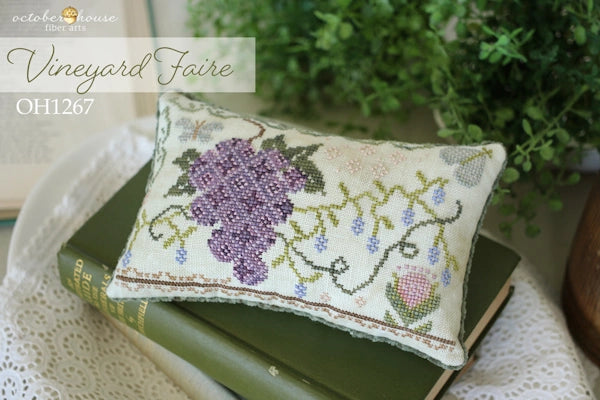 Preorder Vineyard Faire Cross Stitch Pattern by October House Fiber Arts