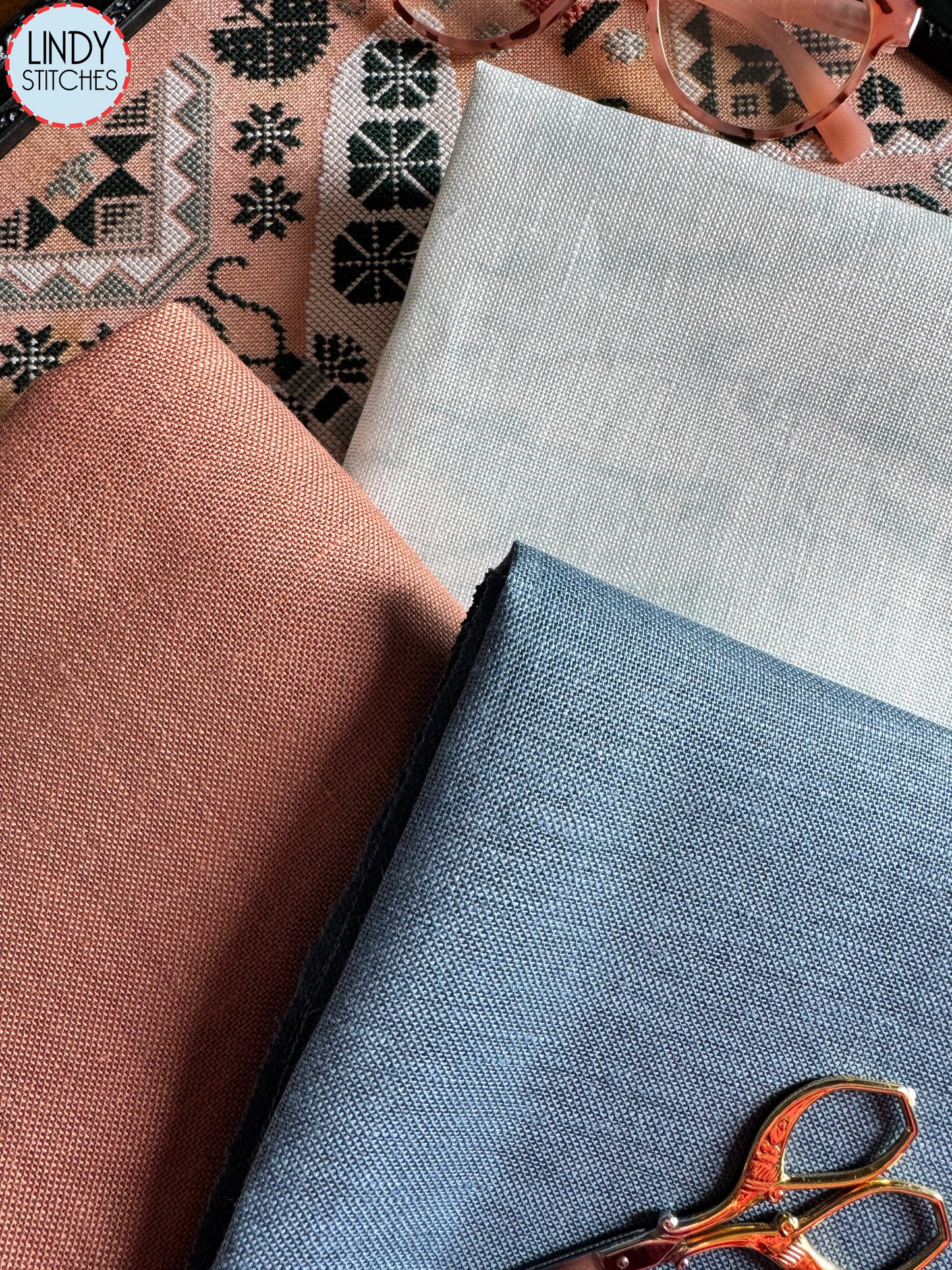 32 count Blue Spruce Belfast Linen by Zweigart