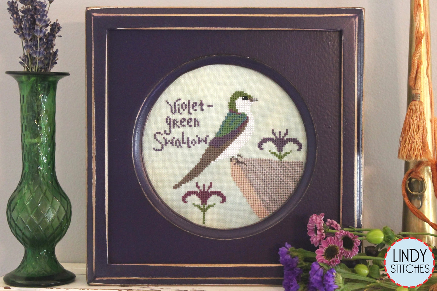 Violet Green Swallow Bird Crush Club Cross Stitch Pattern #11
