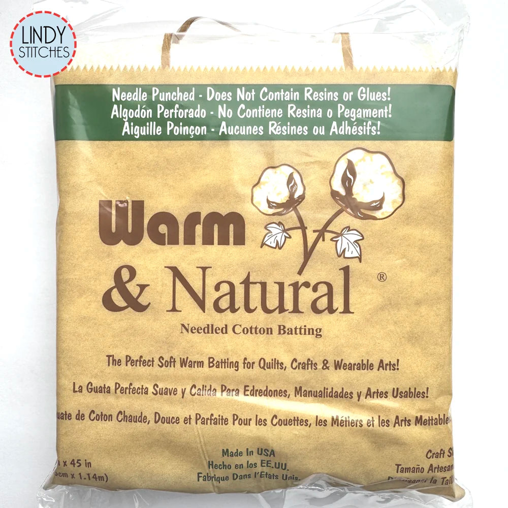 Warm & Natural Needled Cotton Batting 34 x 45 in