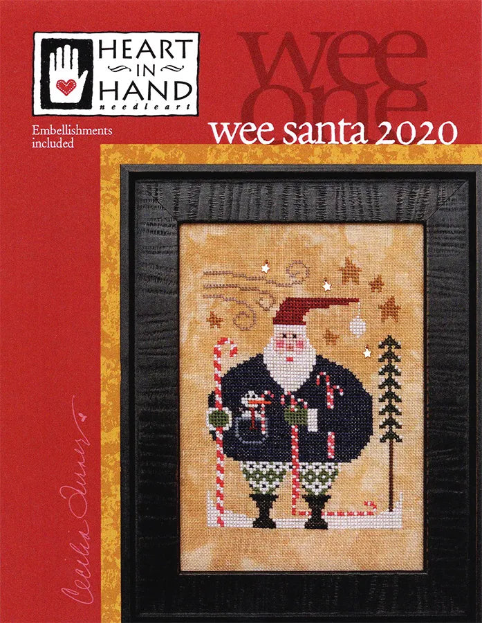 Wee Santa 2020 Heart in Hand Cross Stitch Pattern