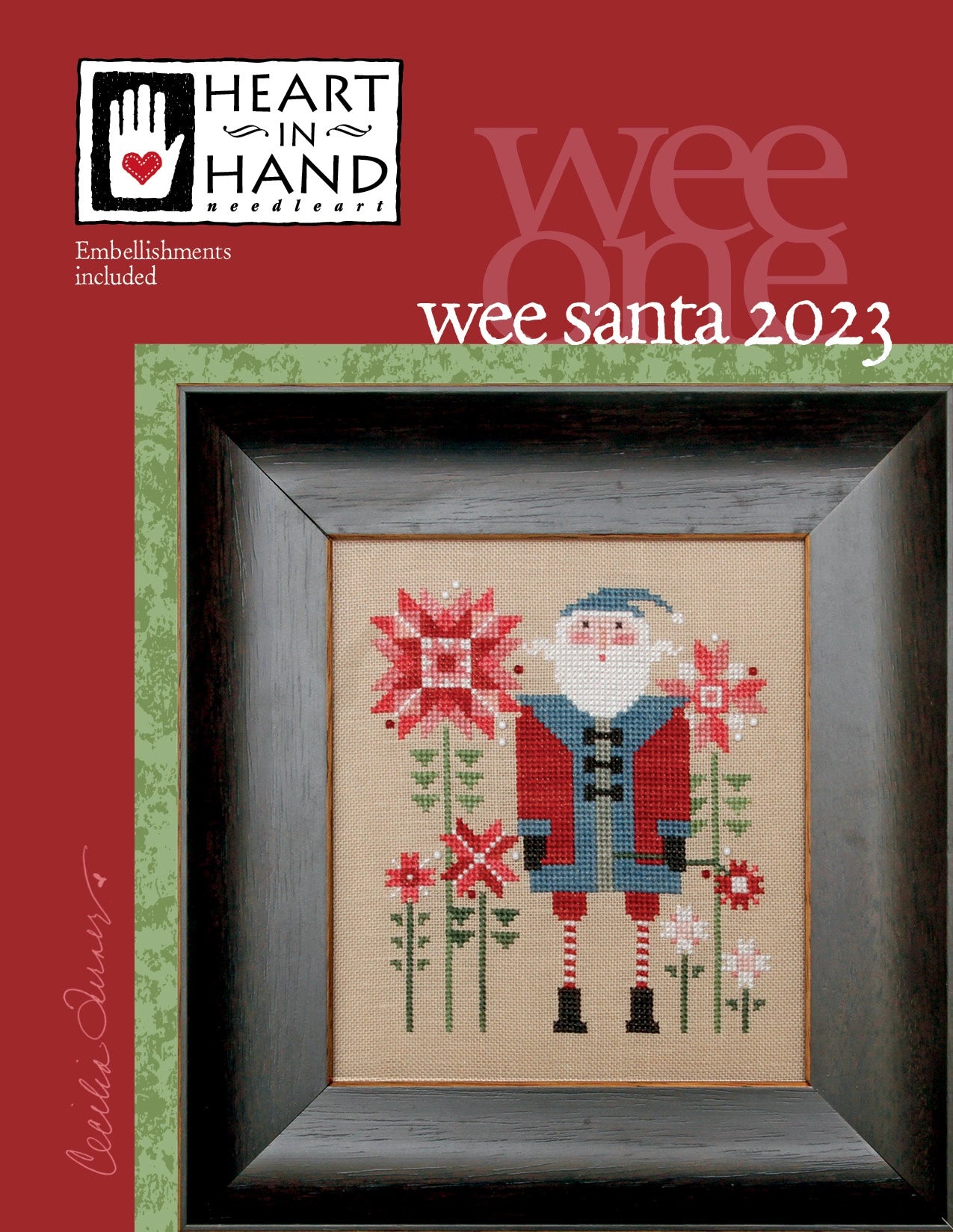 Wee Santa 2023 Heart in Hand Cross Stitch Pattern