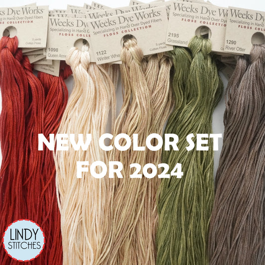 *PREORDER* NEW COLORS SET!  Weeks Dye Works Set of 5 Hand Dyed Flosses