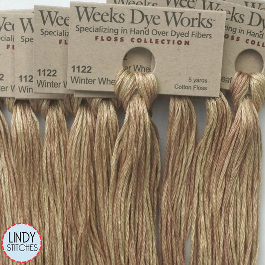 *NEW COLOR!* Winter Wheat Weeks Dye Works Floss Hand Dyed Cotton Skein 1122
