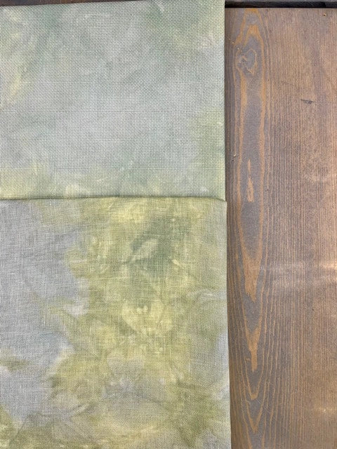 PREORDER 40 count Whispering Grove Linen Hand Dyed Cross Stitch Fabric by Forbidden Fiber Co