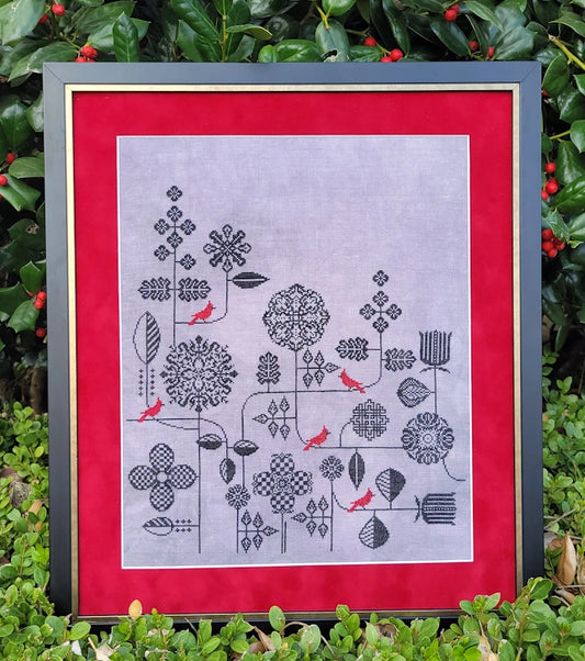 PREORDER Wildflower Stitching MIDNIGHT GARDEN Cross Stitch Pattern Nashville Market