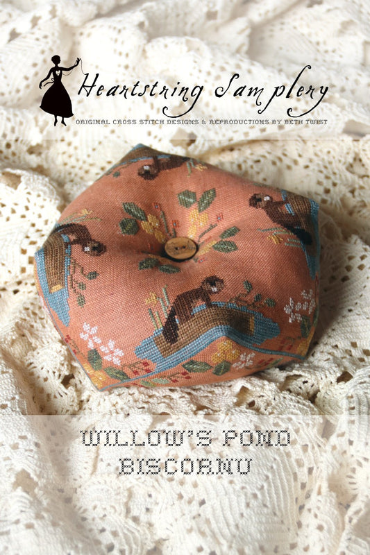 PREORDER Heartstring Samplery WILLOW'S POND BISCORNU Cross Stitch Pattern Nashville Market