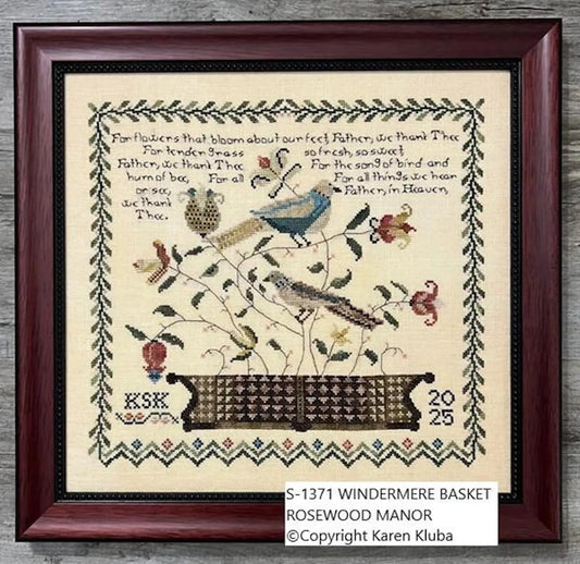 Windermere Basket Cross Stitch Pattern by Rosewood Manor Nashville Market