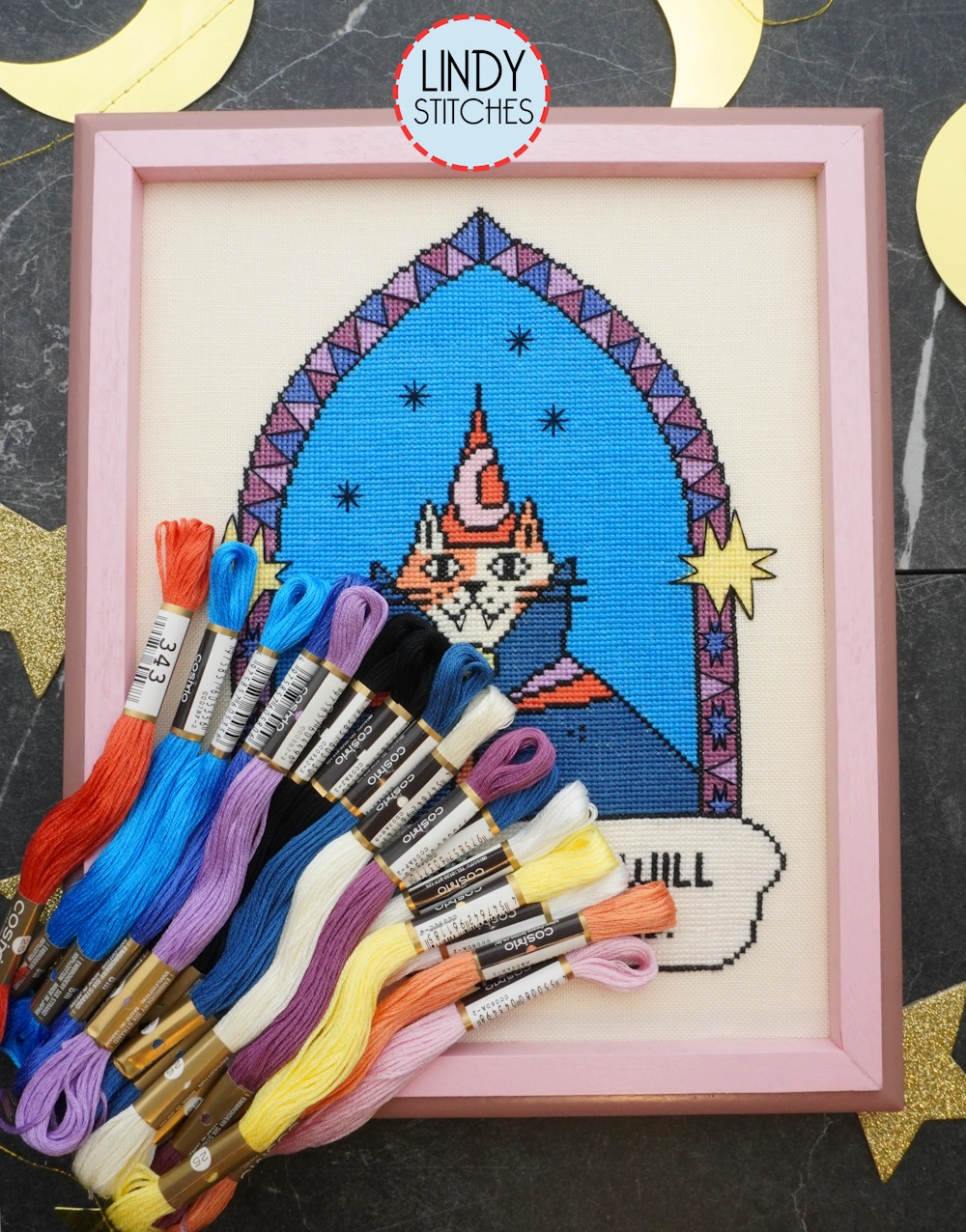 PREORDER Wizard Cat Cross Stitch Pattern Lindy Stitches NASHVILLE