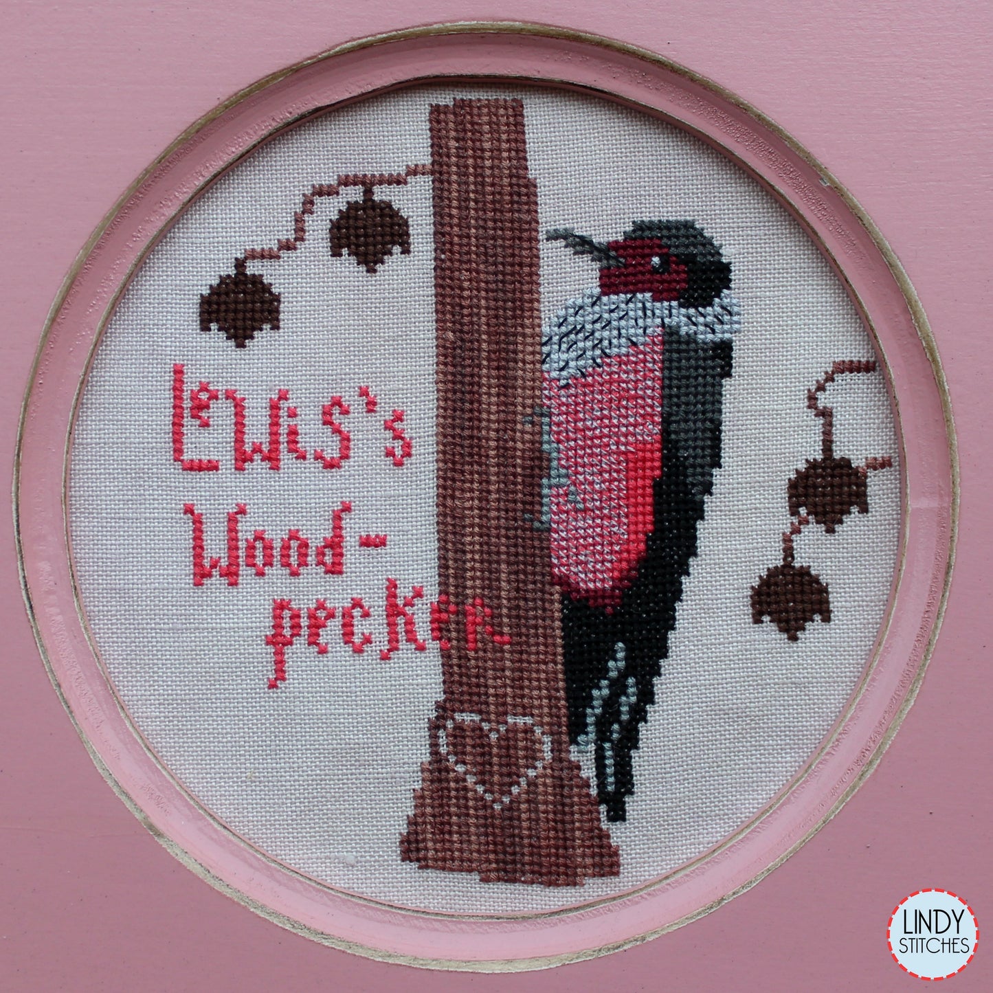Lewis's Woodpecker Bird Crush Club Cross Stitch Pattern #8