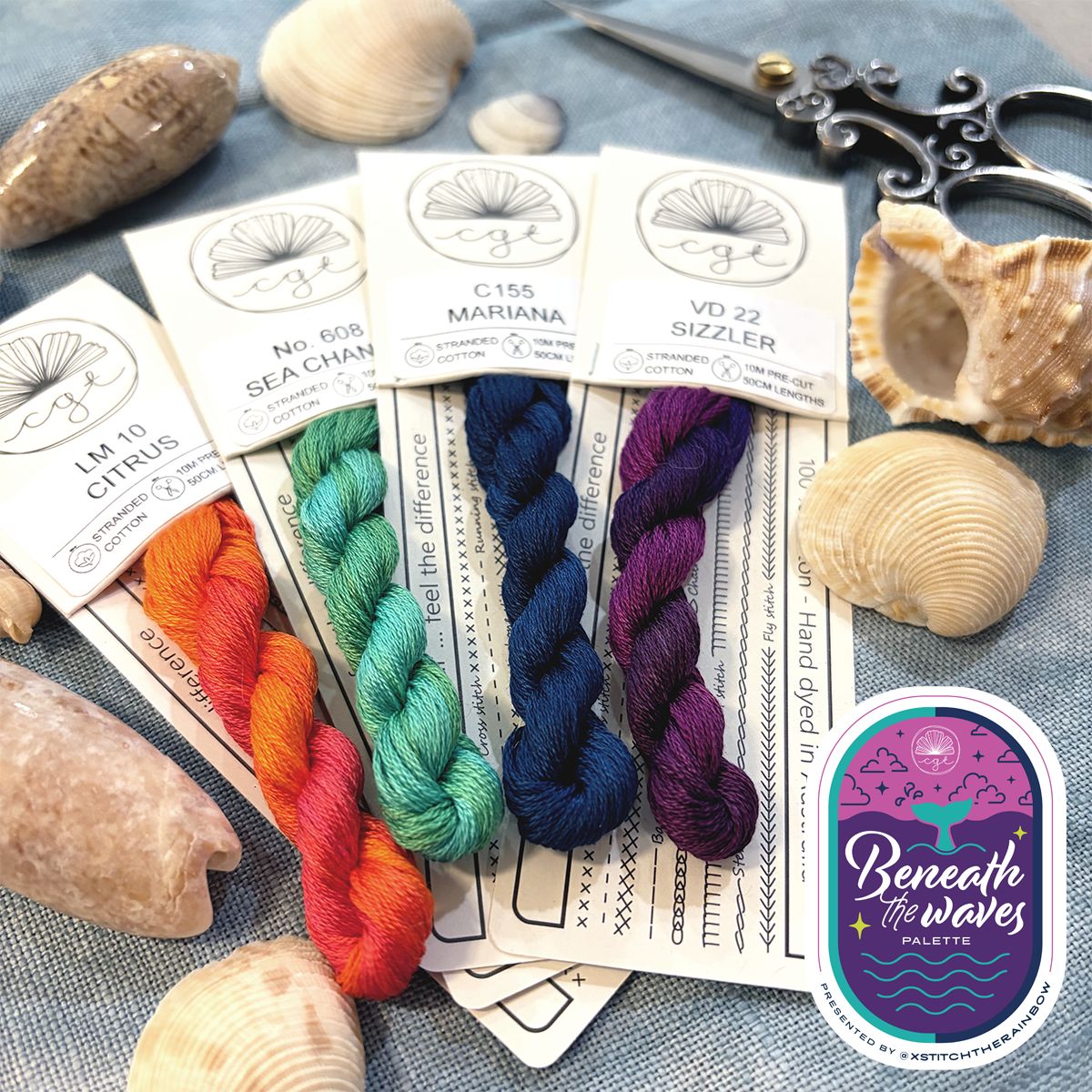 PREORDER FLOSS PACK for Beneath the Waves XStitch the Rainbow Collab Cottage Garden Threads
