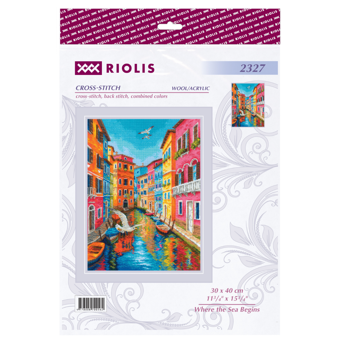 WHERE THE SEA BEGINS Cross Stitch Kit by RIOLIS 2327 Venice