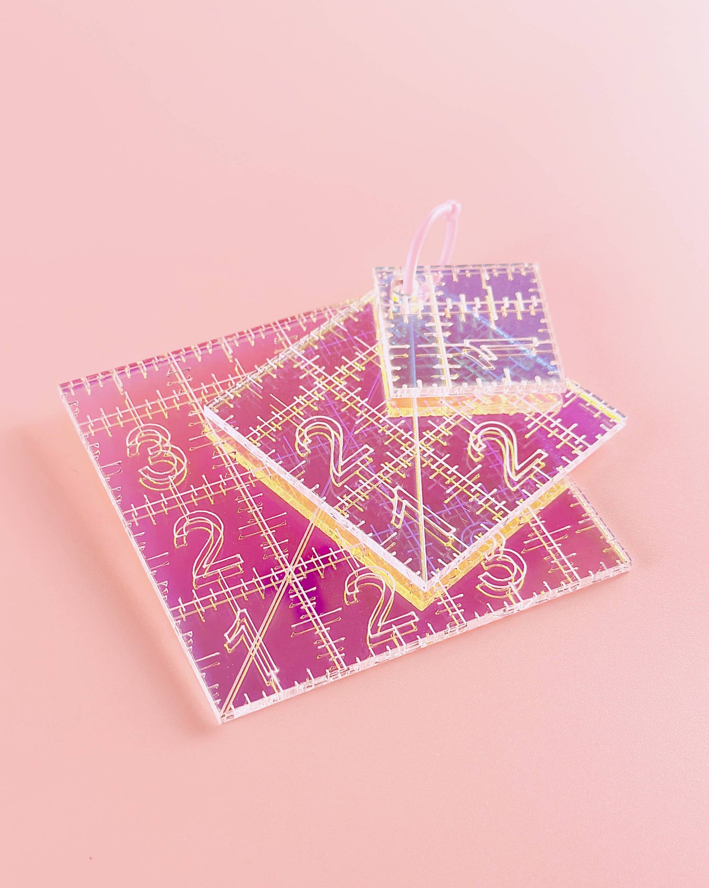 Mini Squares Set - Iridescent quilting rulers