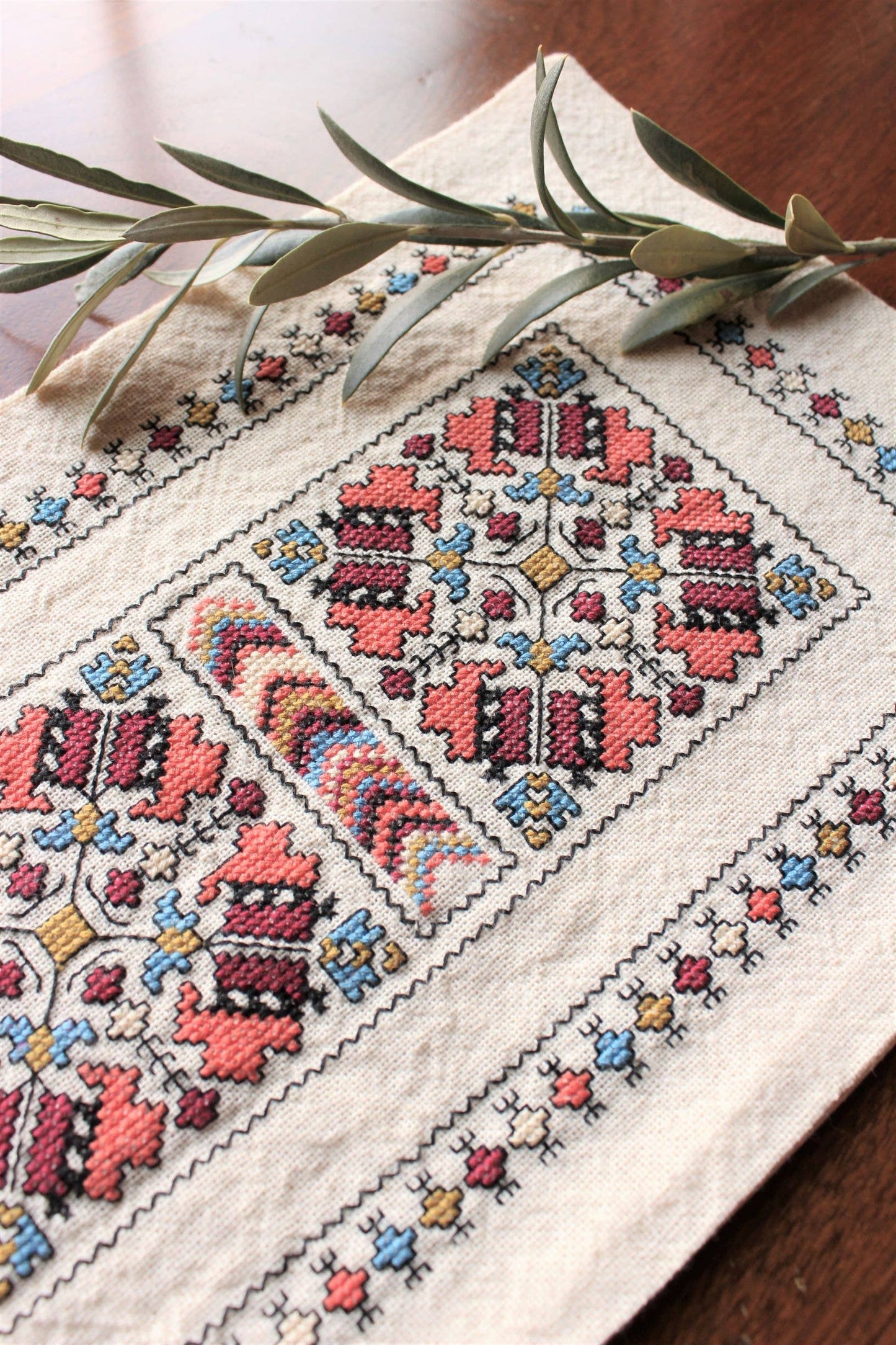 Cross Stitch Kit - Despina's Anemone Avlea Folk Embroidery