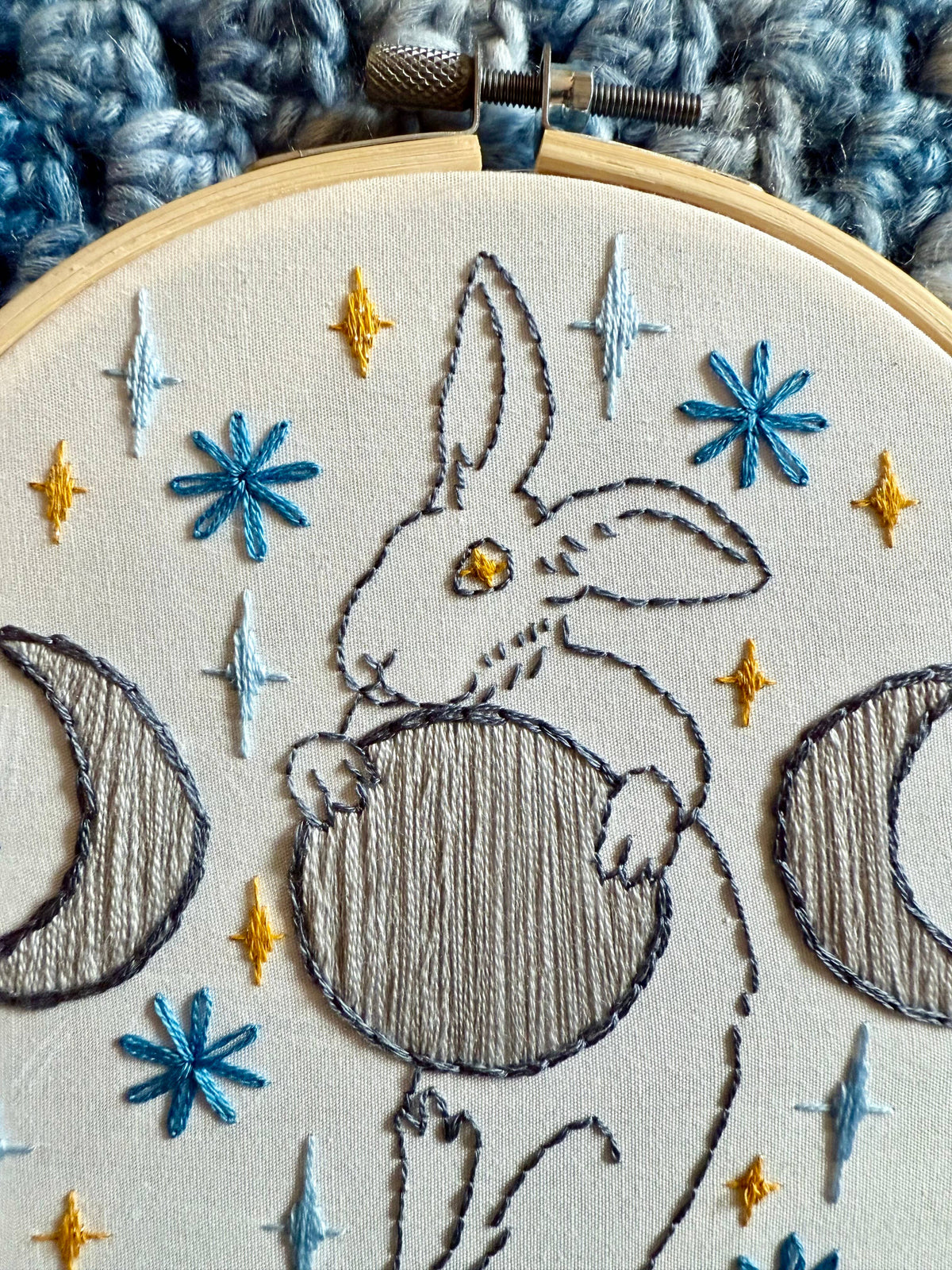 SALE Moon Rabbit DIY Embroidery Kit