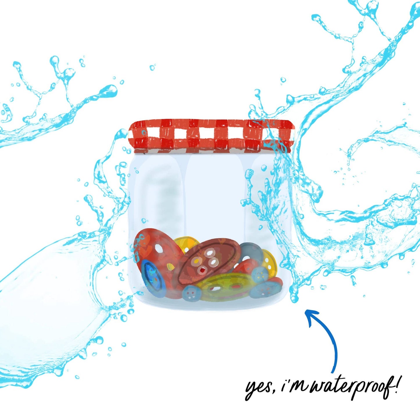 Jar Of Buttons Vinyl Sticker