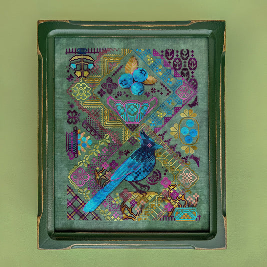 PREORDER Jed X Stitch BLUEBERRY JAY Cross Stitch Pattern