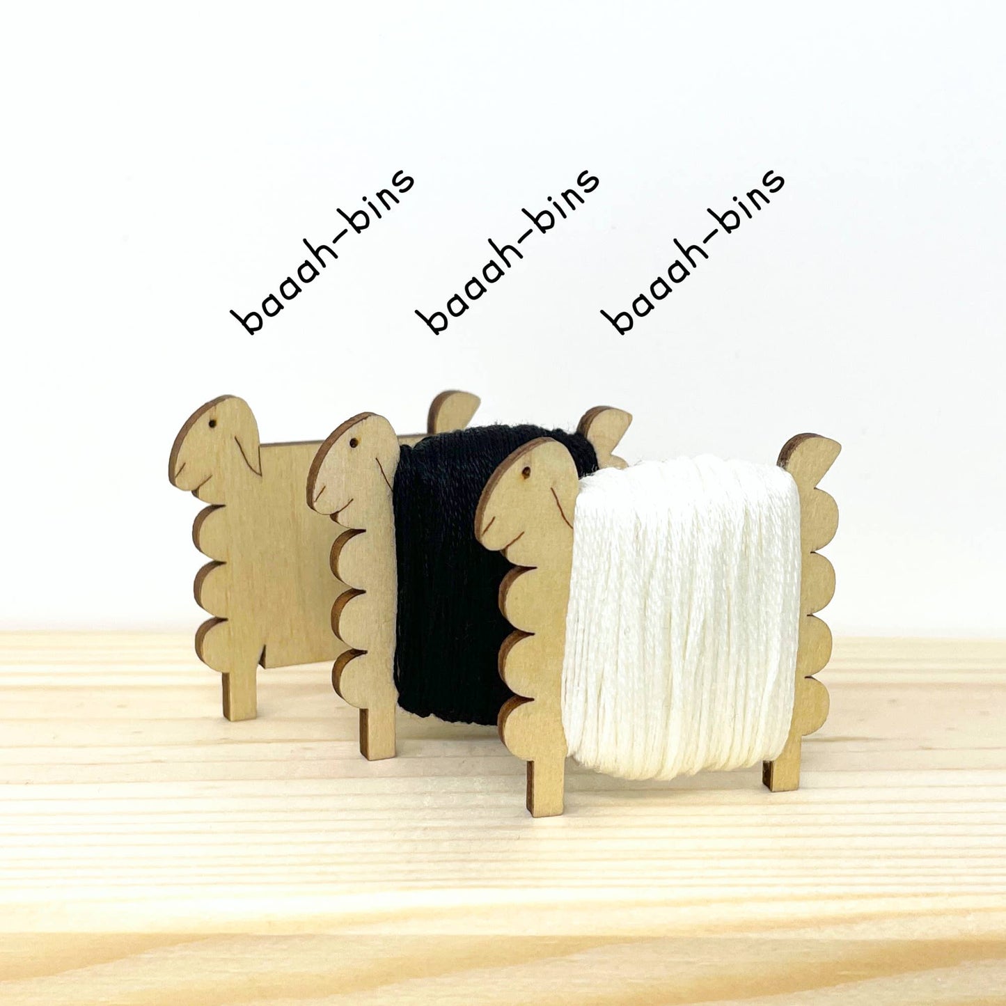 Nordic Sheep Wooden Thread Bobbins - Set of 10