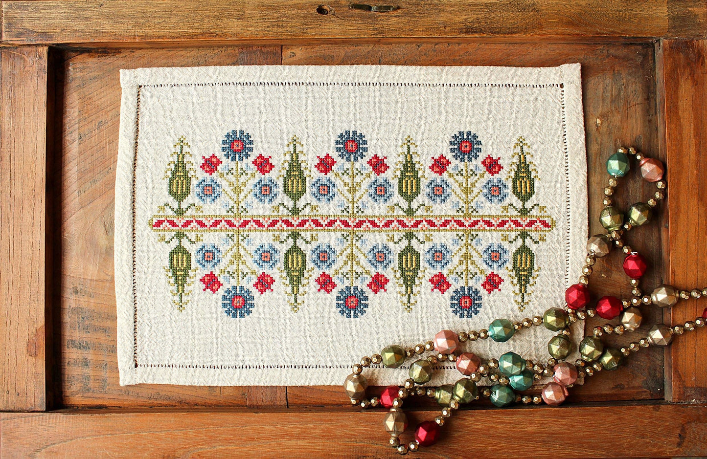 Cross Stitch Kit - Delphian Cornflower Avlea Folk Embroidery