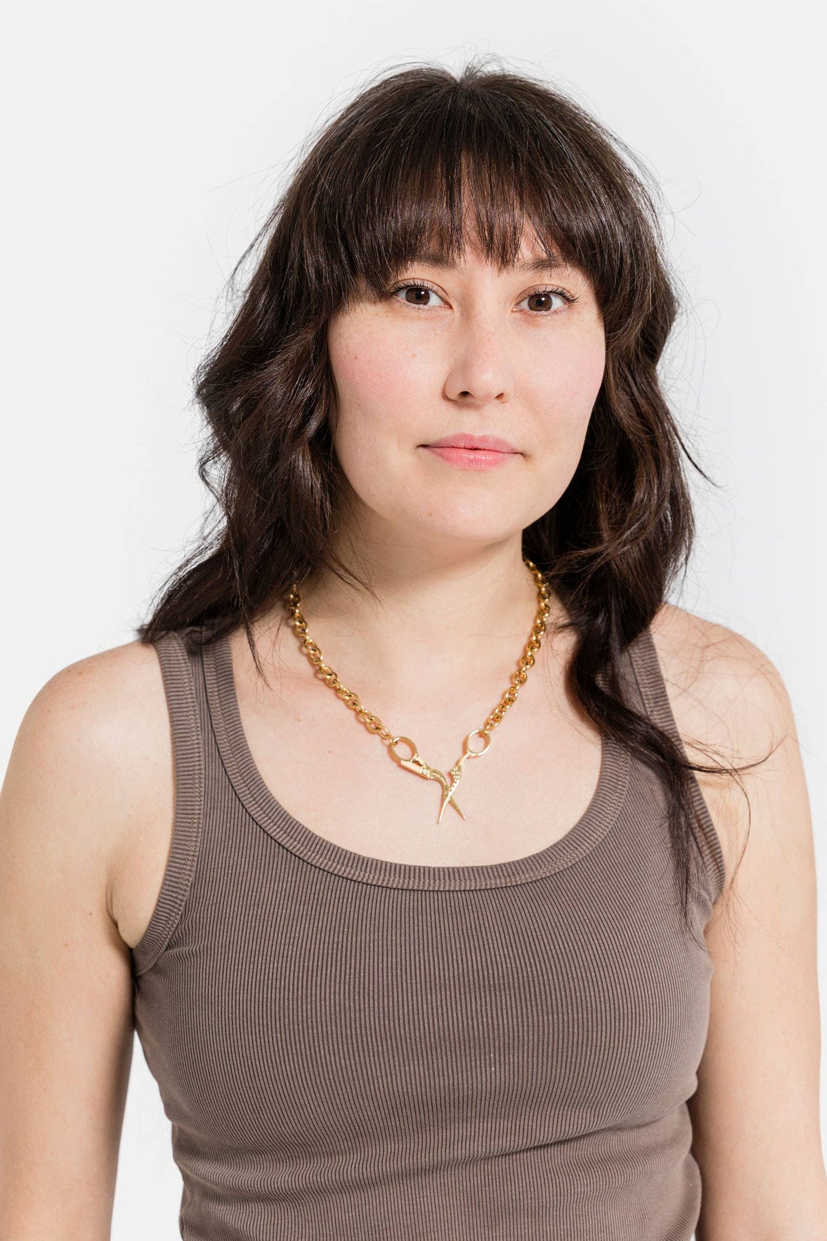 Stork Embroidery Scissor Necklace