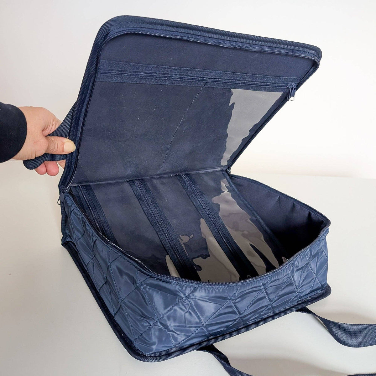 The Carry-All Sewing Organizer - Multi-pocket Binder Bag - Navy