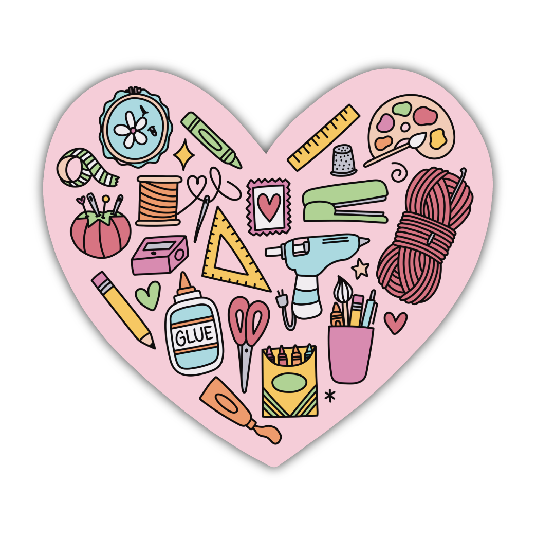 Crafting Heart Vinyl Sticker