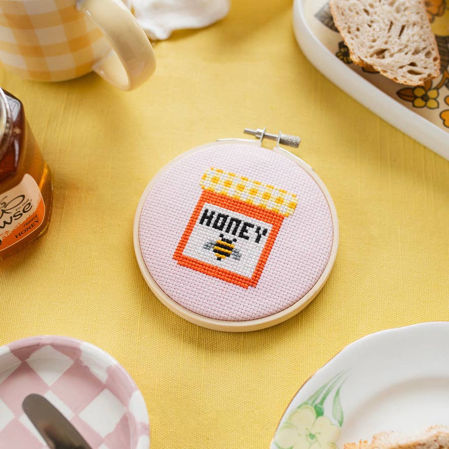 Honey Jar Cross Stitch Kit Beginner Friendly