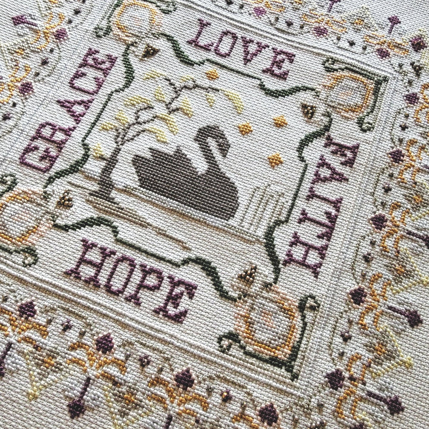 SWAN SAMPLER The Wishing Thorn Cross Stitch Sampler