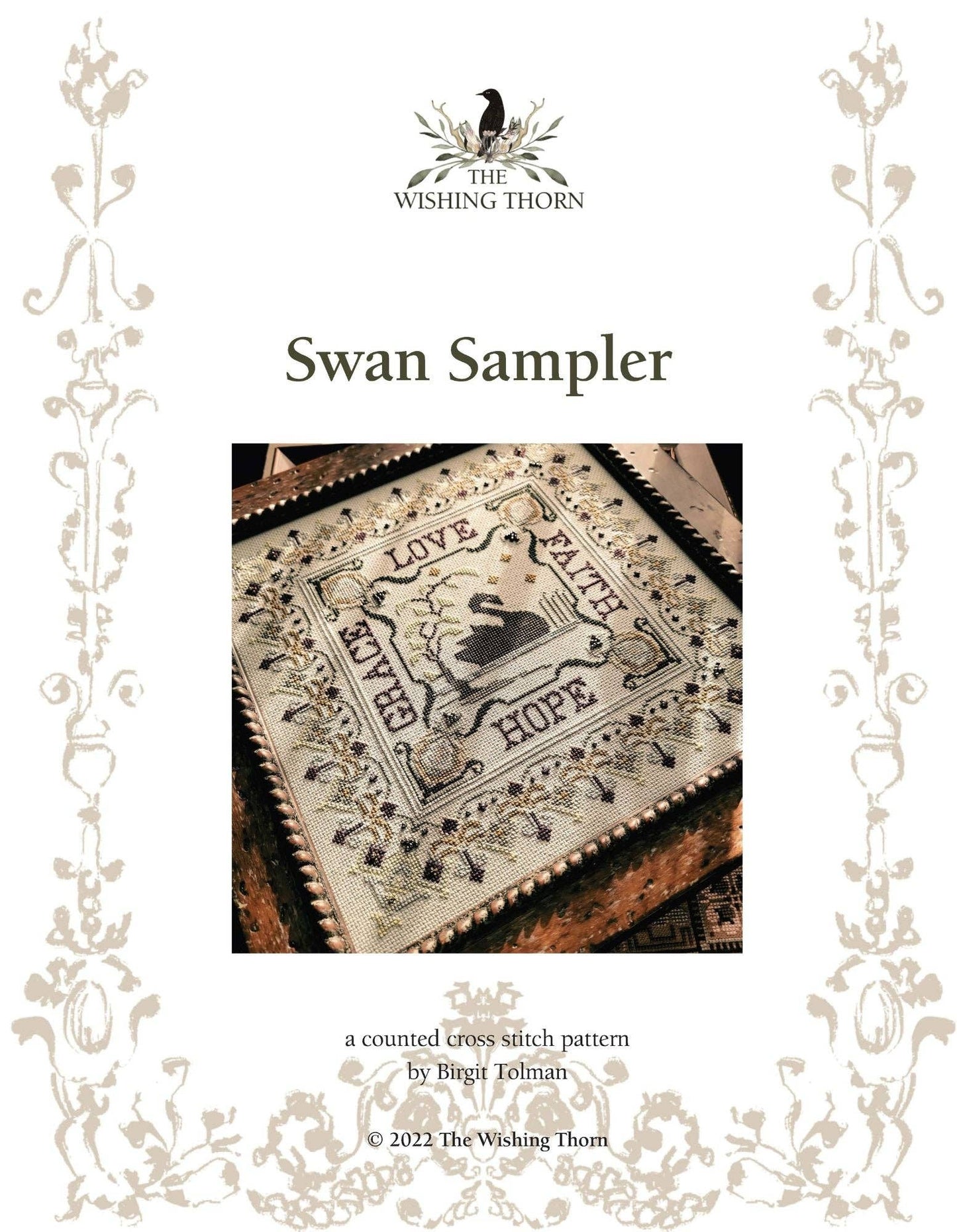 SWAN SAMPLER The Wishing Thorn Cross Stitch Sampler