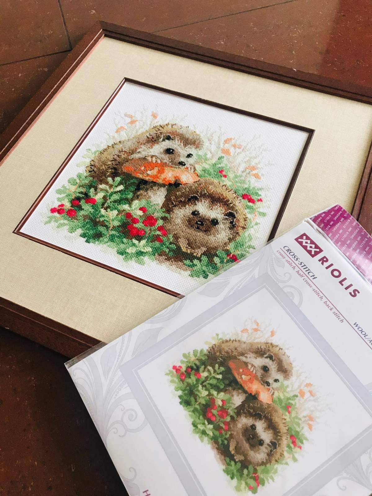 Hedgehogs In Lingonberries Cross Stitch Kit From Riolis 1469