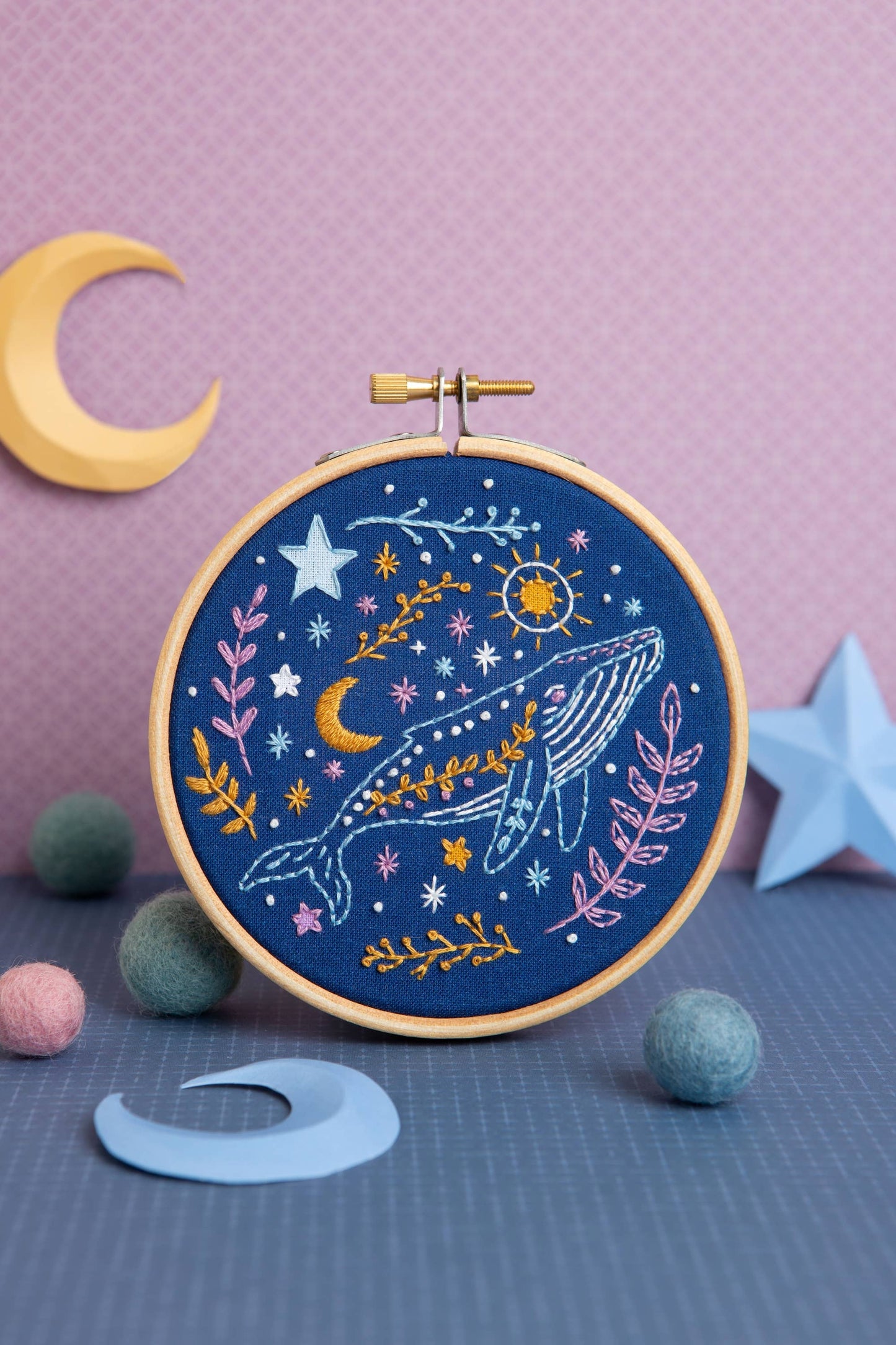 Celestial Whale Mini Embroidery Kit