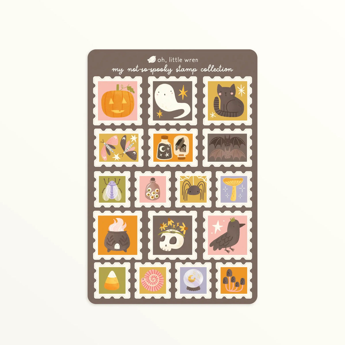 Halloween Stamp Collection Sticker Sheet 4x6 inches