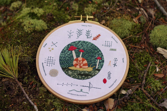Forest Floor-Embroidery Stitch Sampler