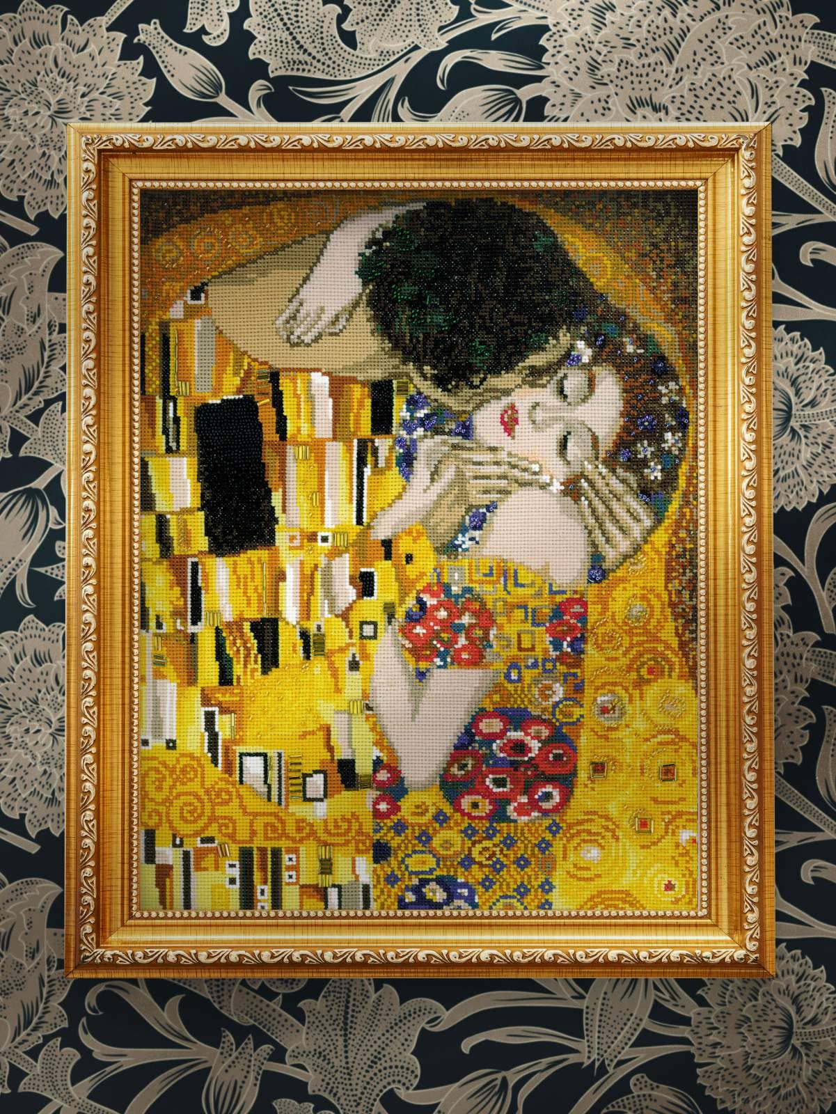 The Kiss by G. Klimt Cross Stitch Kit Riolis 1170 – Lindy Stitches
