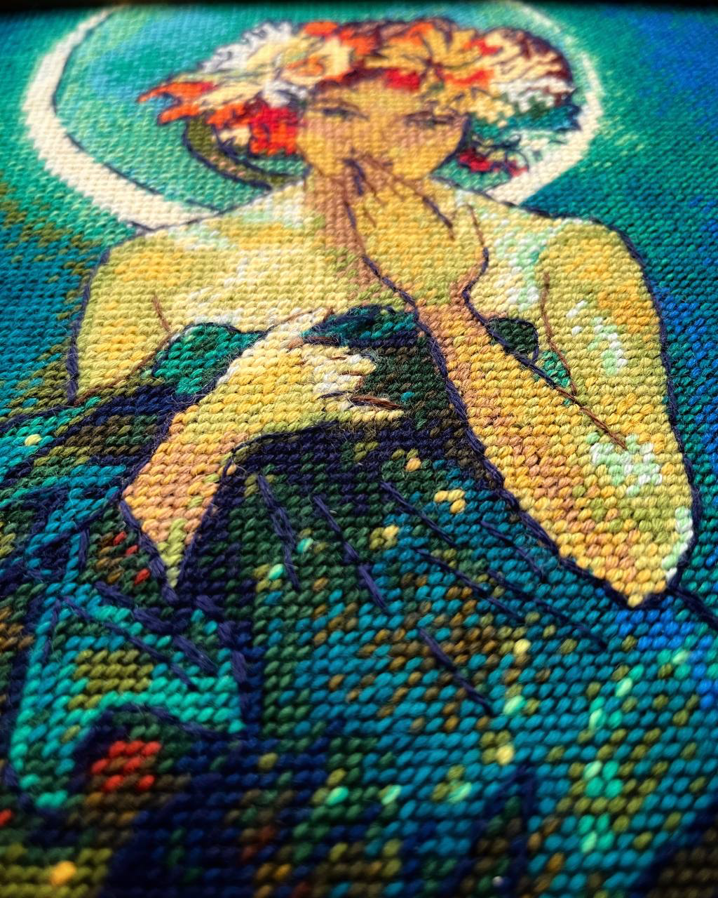 THE MOON Cross Stitch Kit by RIOLIS  2340 Art Nouveau Celestial